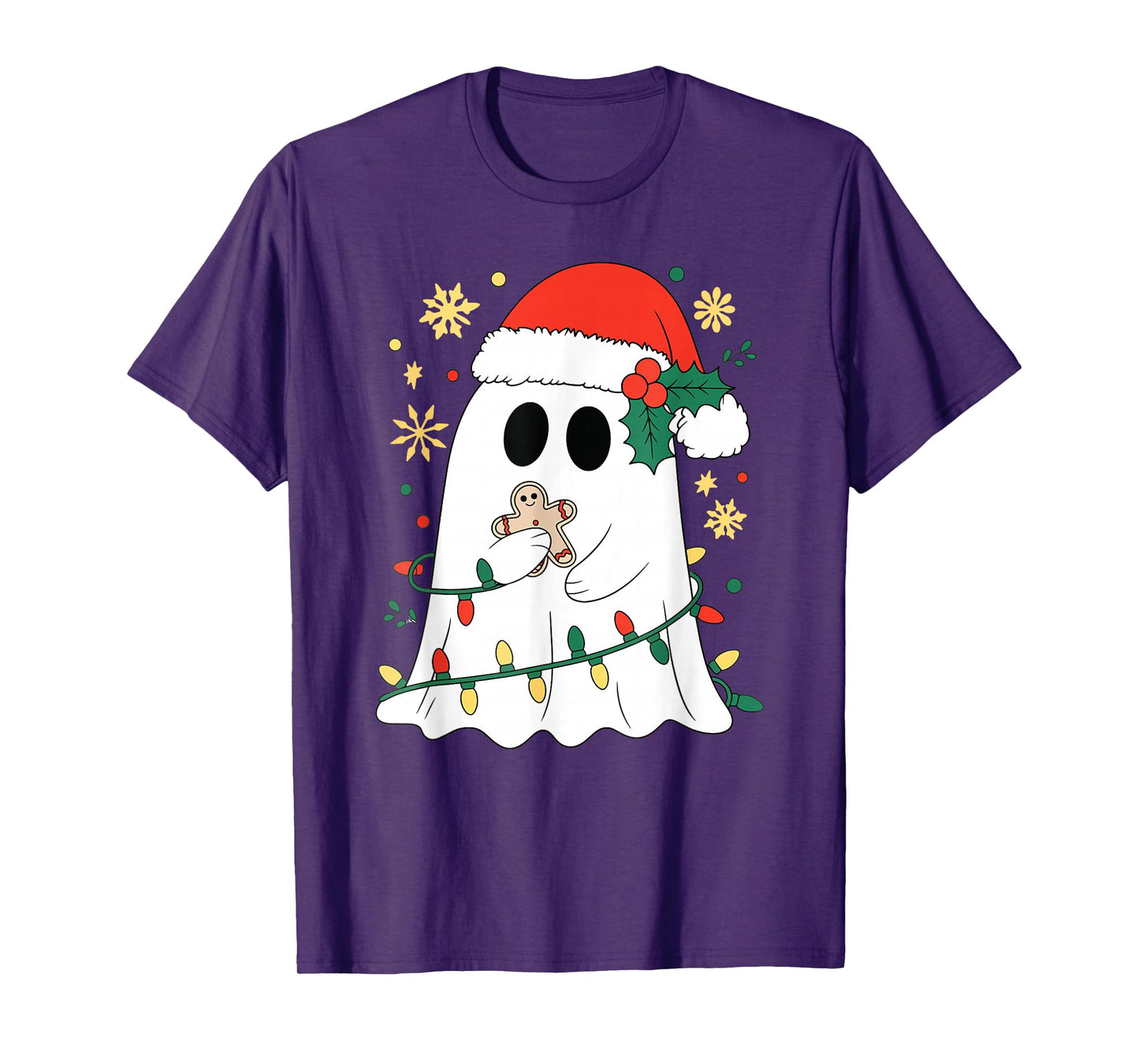 Ghost Christmas Santa Spooky Christmas Retro Spooky T-Shirt