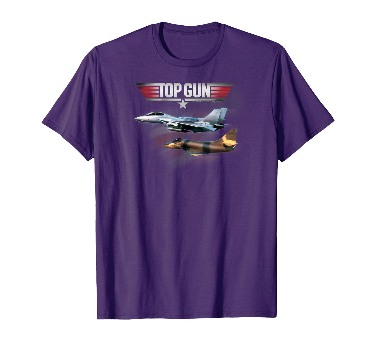Top Gun American Flag Fighter Jet Classic Action Movie T-Shirt