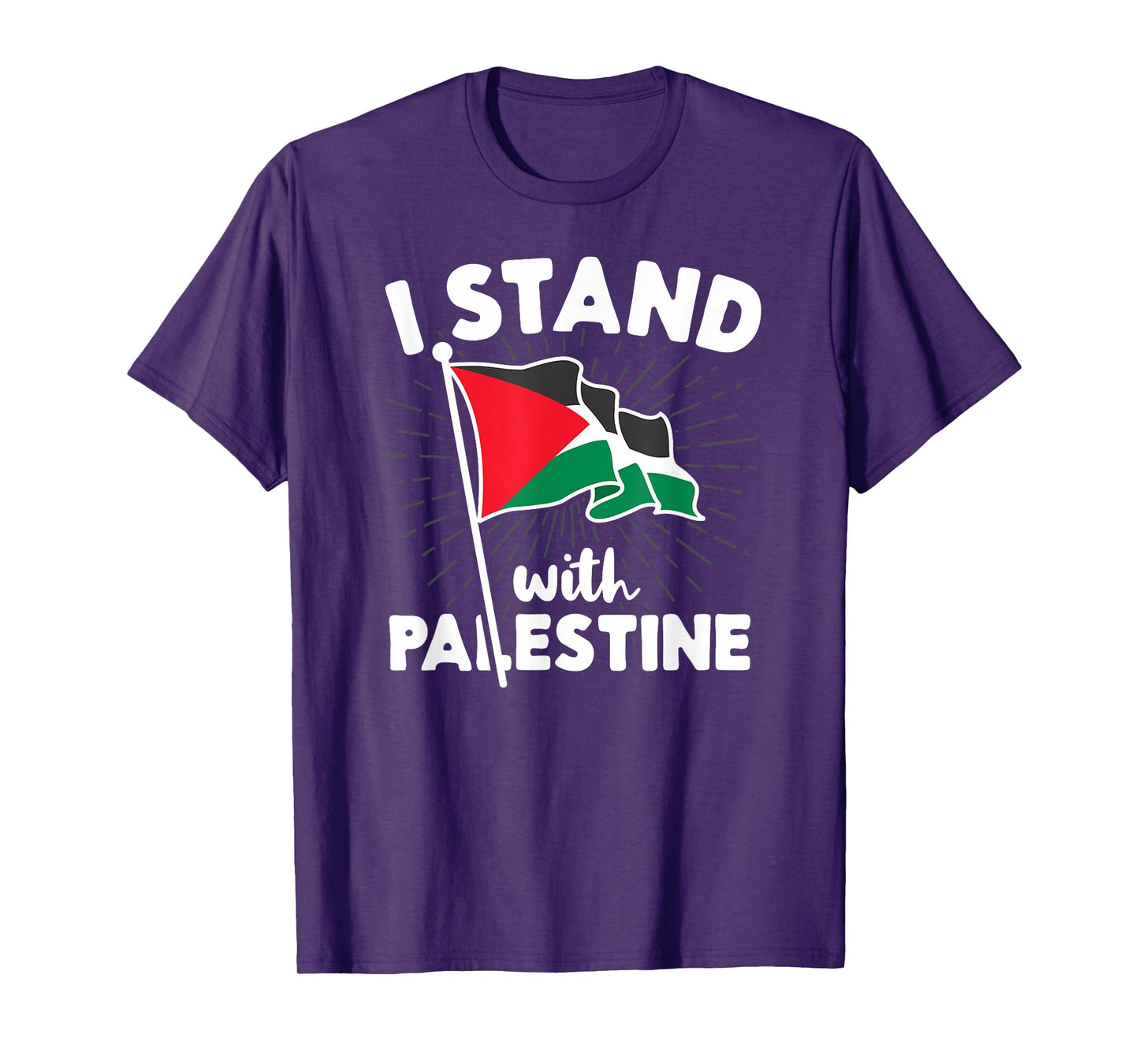 I Stand With Palestine Flag Arabic Freedom Non-Distressed T-Shirt