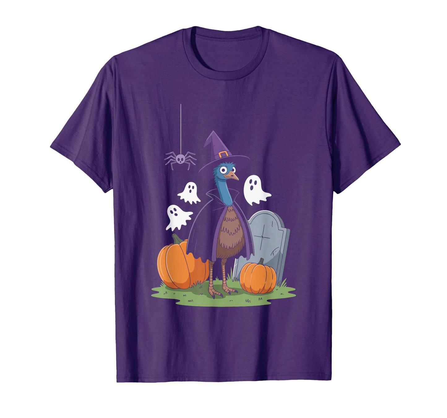 Raven Witch Halloween Magic with Pumpkins T-Shirt