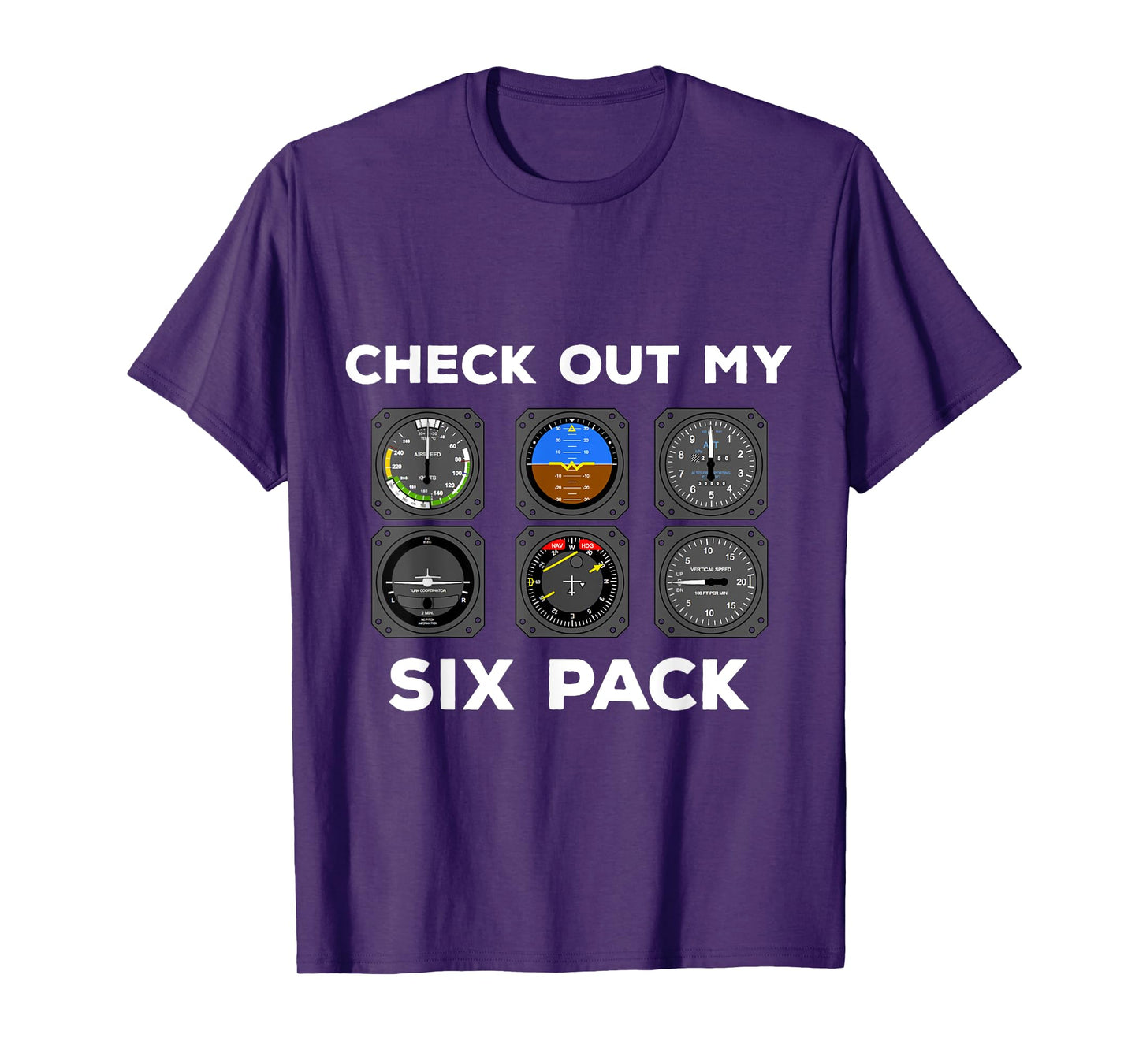 Check Out My Six Pack Pilot Aviation Flying Airplane Gym T-Shirt