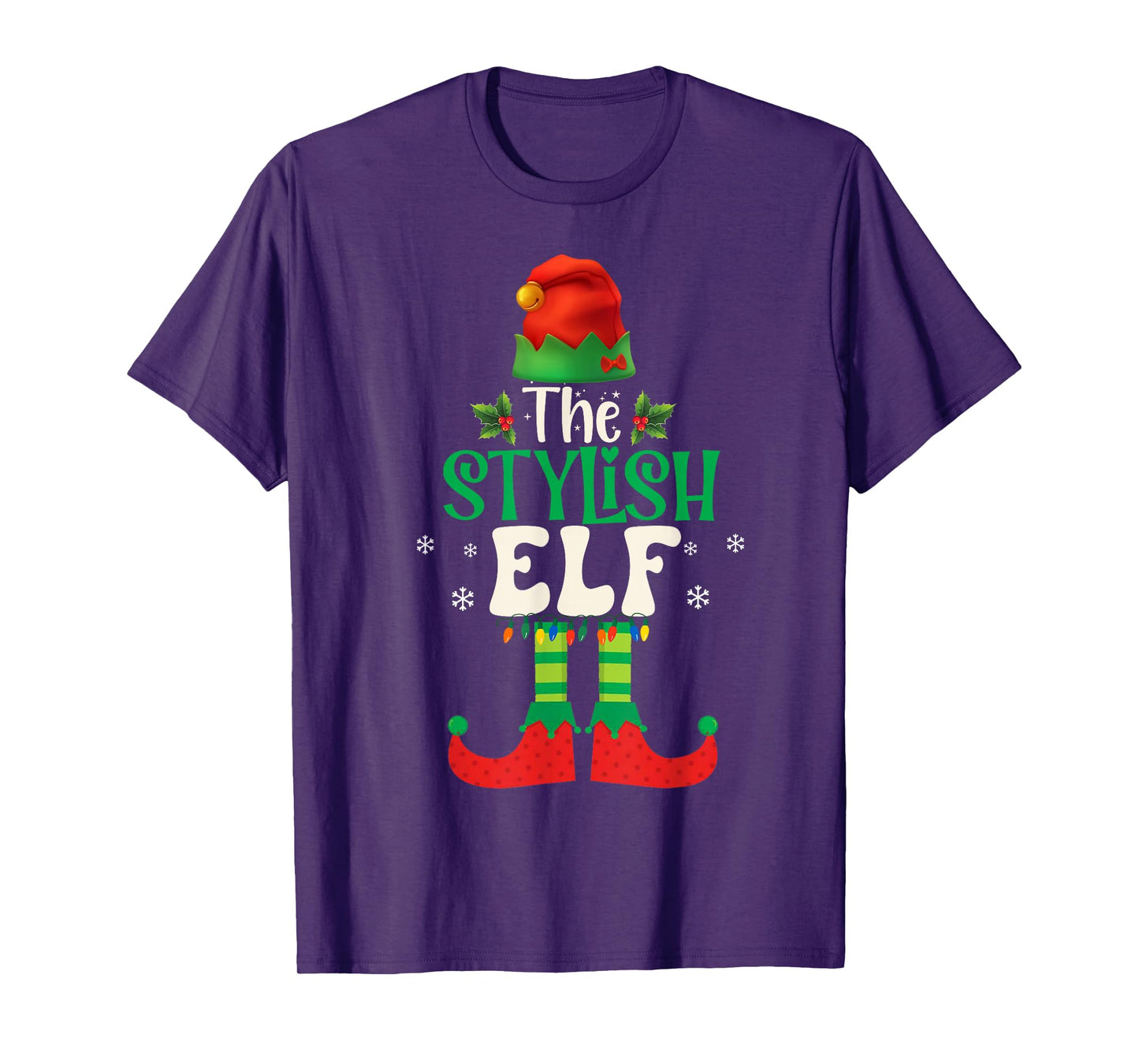Funny The Stylish Elf Group Matching Family Christmas 2025 T-Shirt