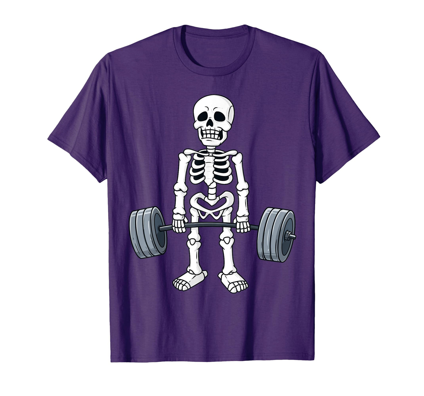 Halloween Skeleton Deadlift Funny Fitness Weightlifting T-Shirt