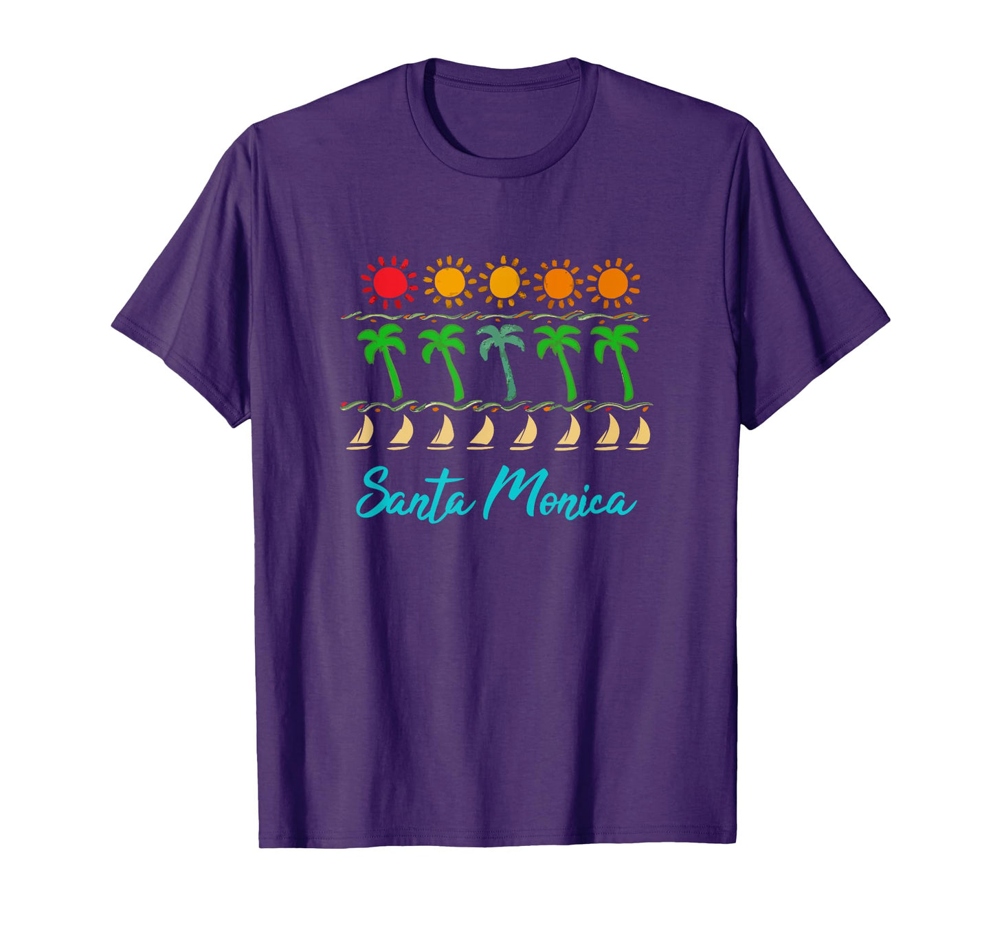 Santa Monica California Souvenirs Tropical Beach Graphic T-Shirt