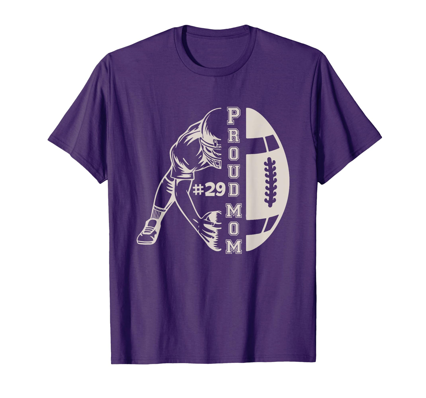 Customized Proud Football Mom Number 29 Player Game Day T-Shirt
