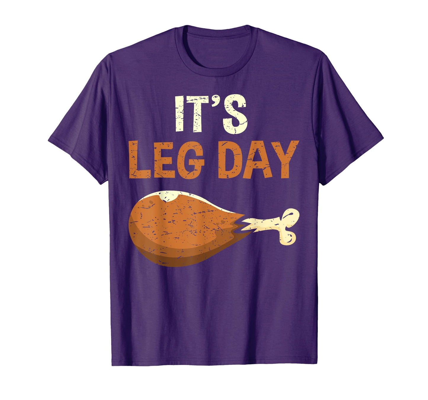 It's Leg Day Funny Workout Thanksgiving Gym T-Shirt - Unisex Adult, Black, Small, Short Sleeve, U-Neck, Polyester 100%, Humorous Workout T-Shirts