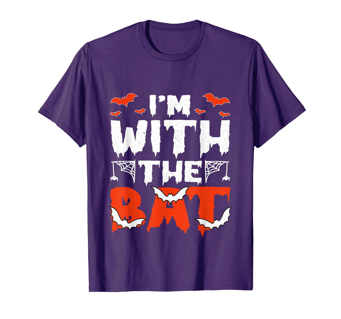 I'm with The Bat Funny Skeleton Halloween Matching Couple T-Shirt