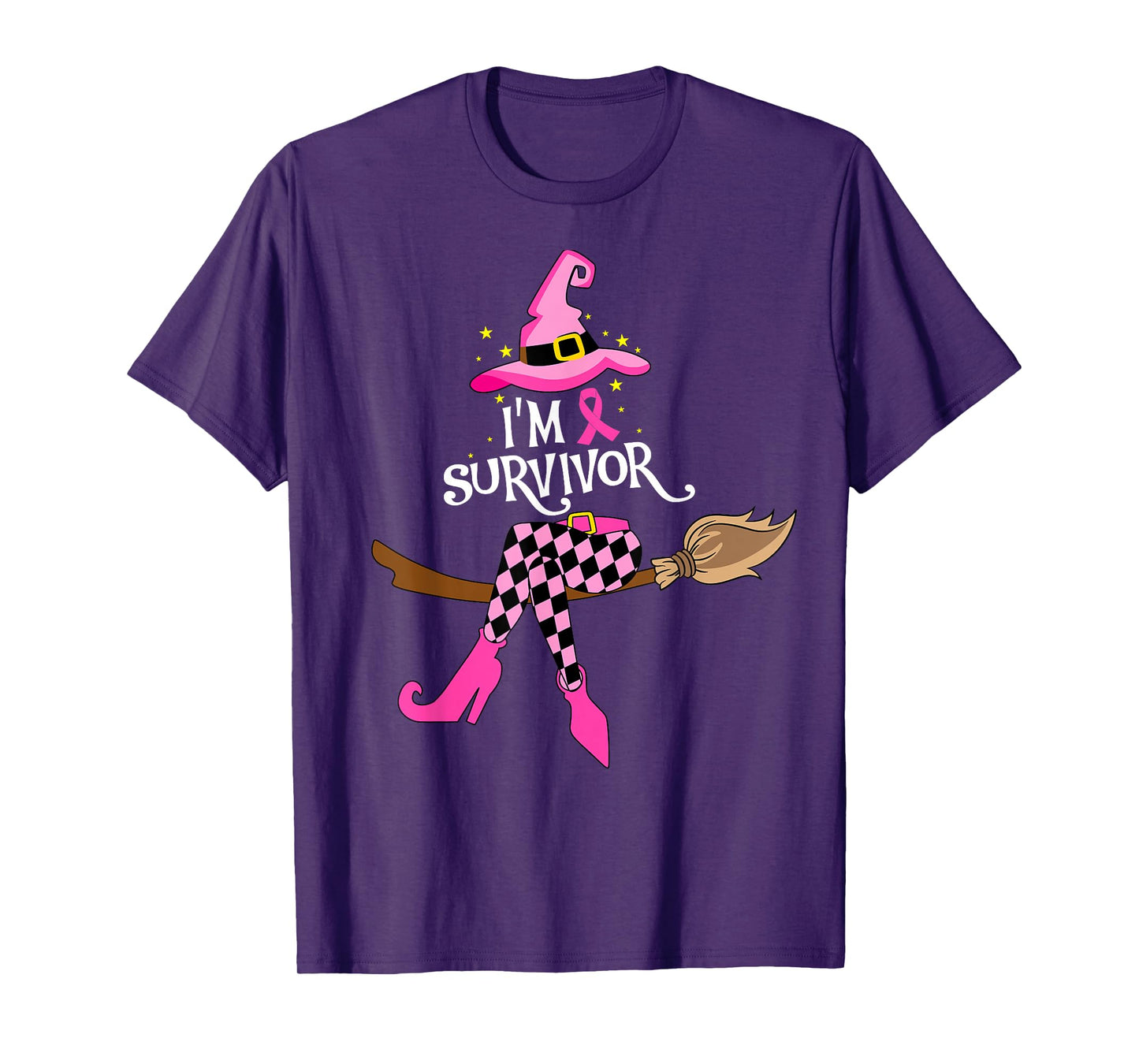 Halloween Witch I'm A Survivor Breast Cancer Warrior Women T-Shirt