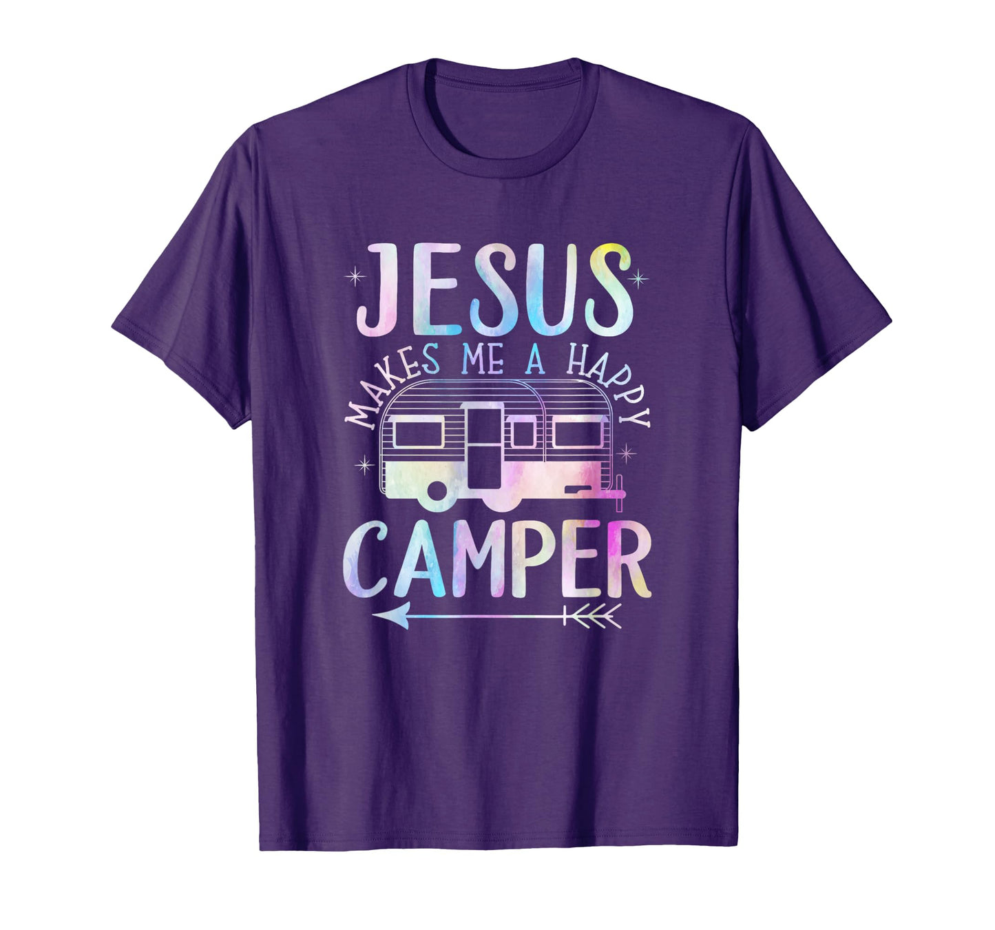 Jesus Makes Me A Happy Camper Camping RV Christian Religious T-Shirt