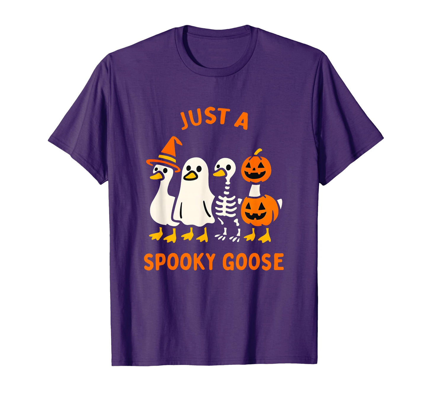 Just a Spooky Goose Silly Halloween Costume Funny Women Kids T-Shirt