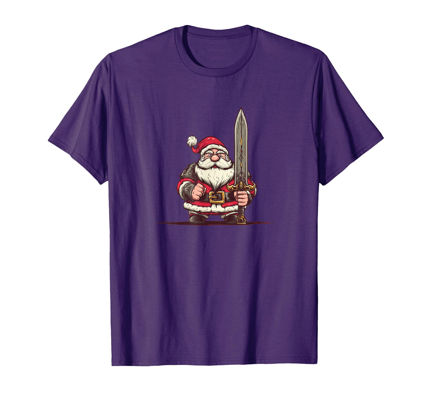 Cool Santa Claus with Fantasy Sword Costume for Xmas T-Shirt
