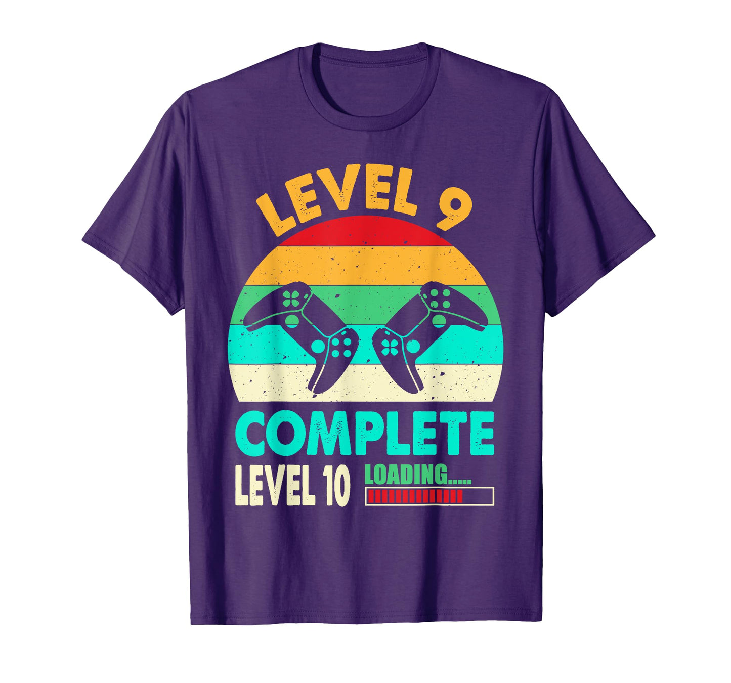 Funny Gamer 9th Wedding Anniversary Vintage Level 9 Complete T-Shirt
