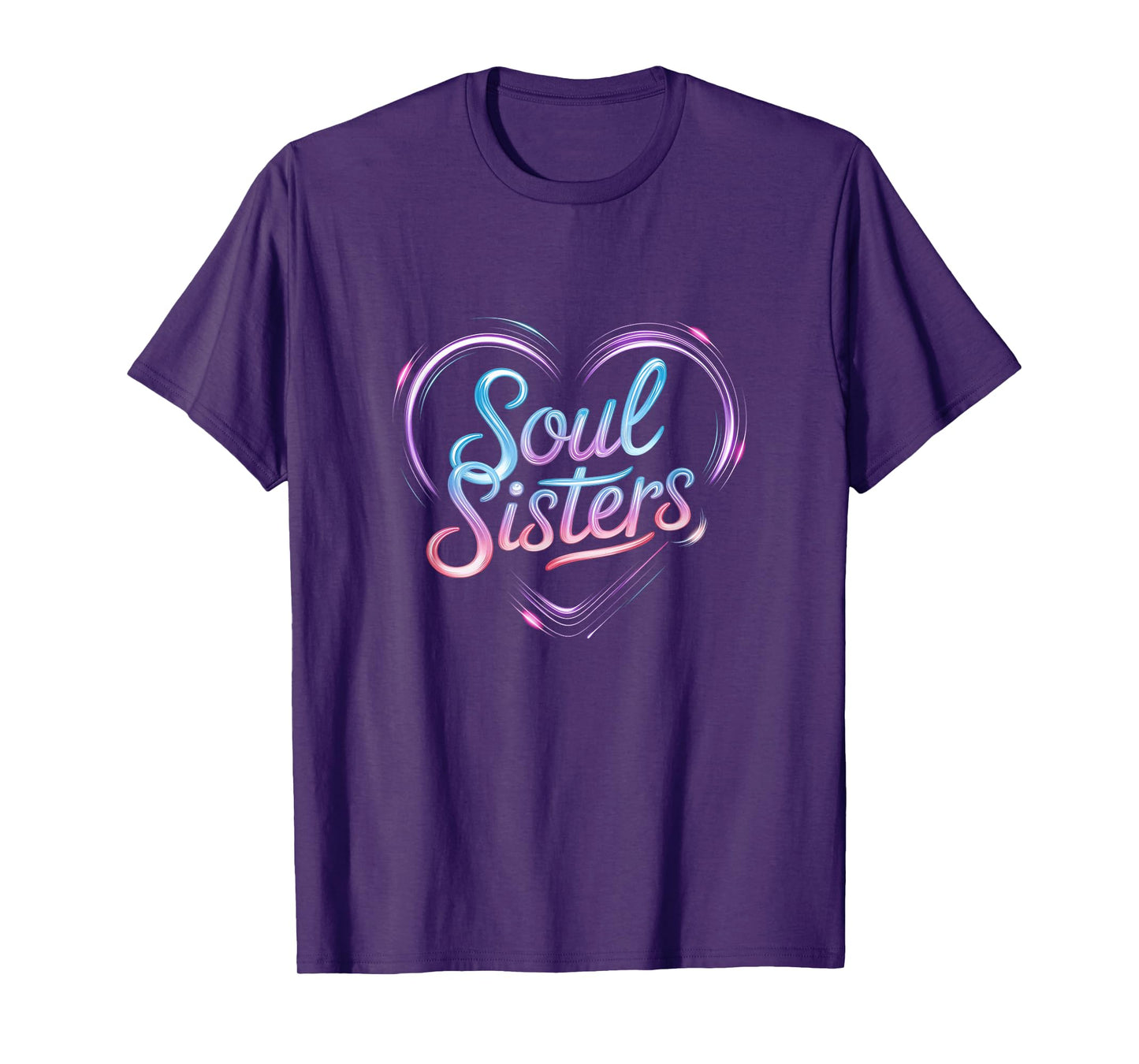 Vibrant Soul Sisters Heart Design T-Shirt