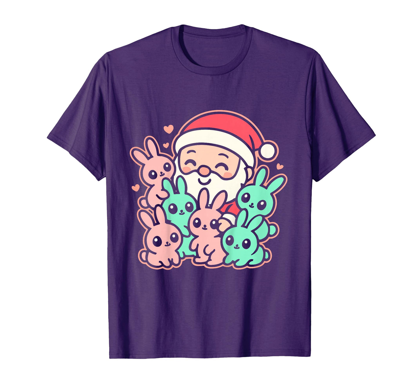 Kawaii Rabbit Christmas, Cute Bunny Rabbit Santa Claus T-Shirt