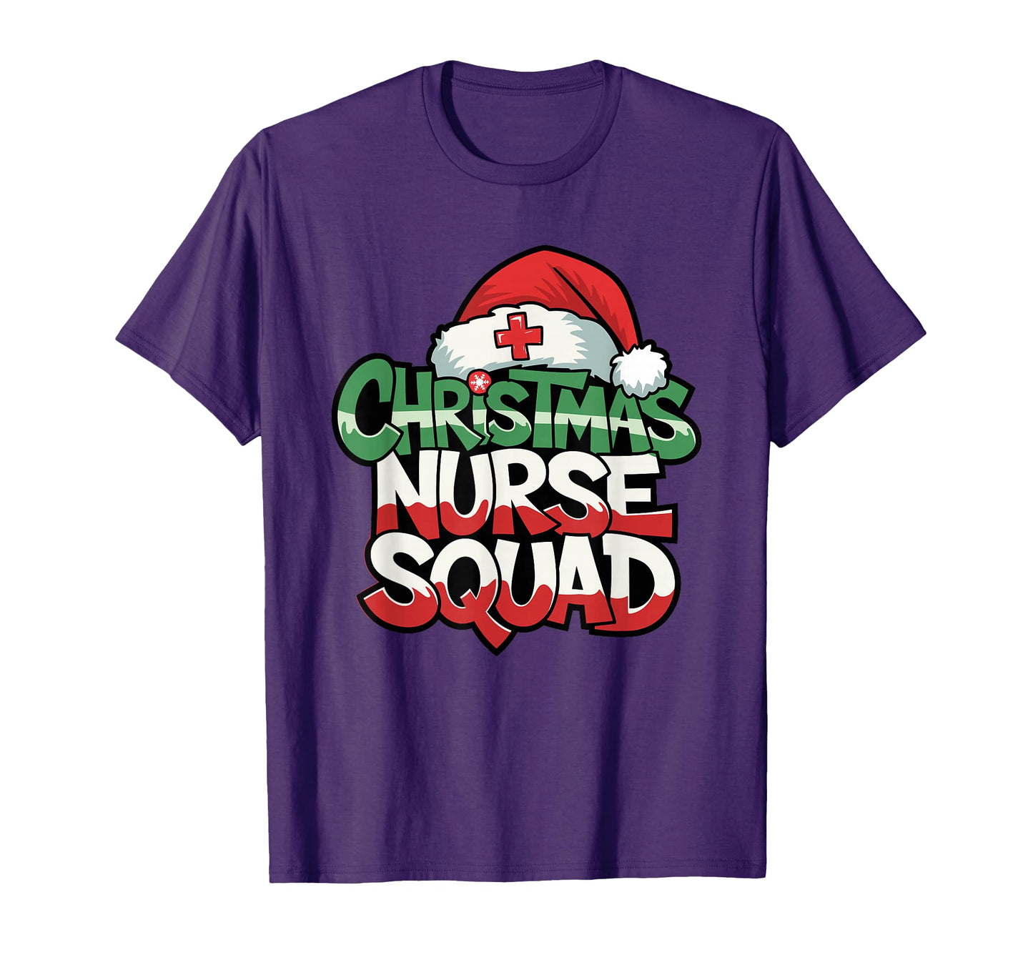 Nurse Christmas Squad Santa Hat Matching Medical Crew T-Shirt