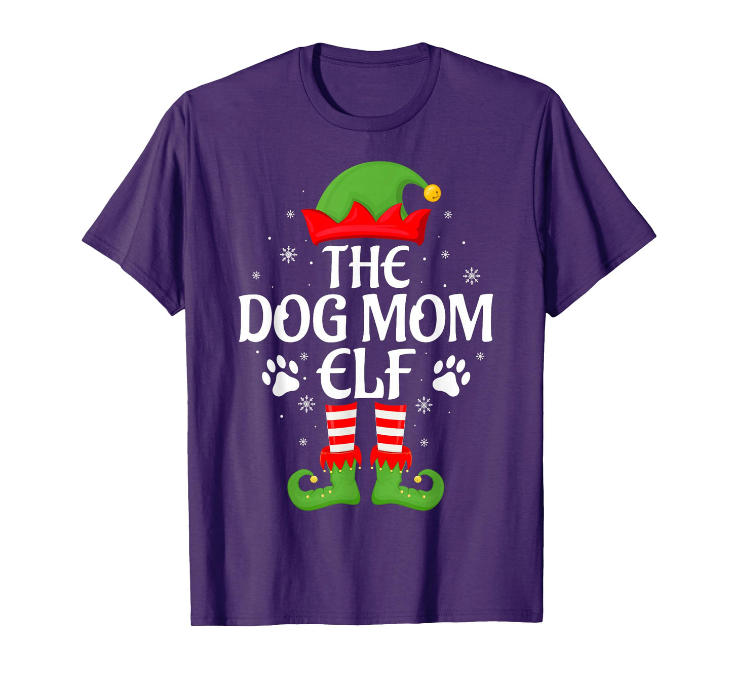 Dog Mom Elf Xmas Family Matching Elf Squad Christmas Women T-Shirt
