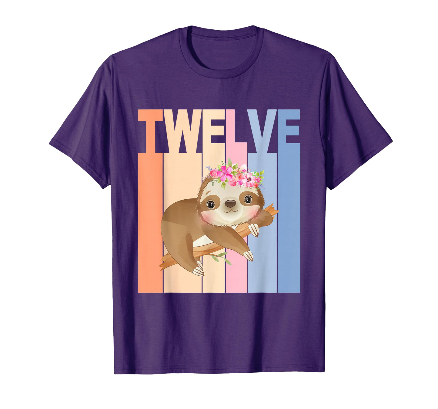 12 Year Old Cute Sloth Birthday Girl 12th Birthday Party T-Shirt