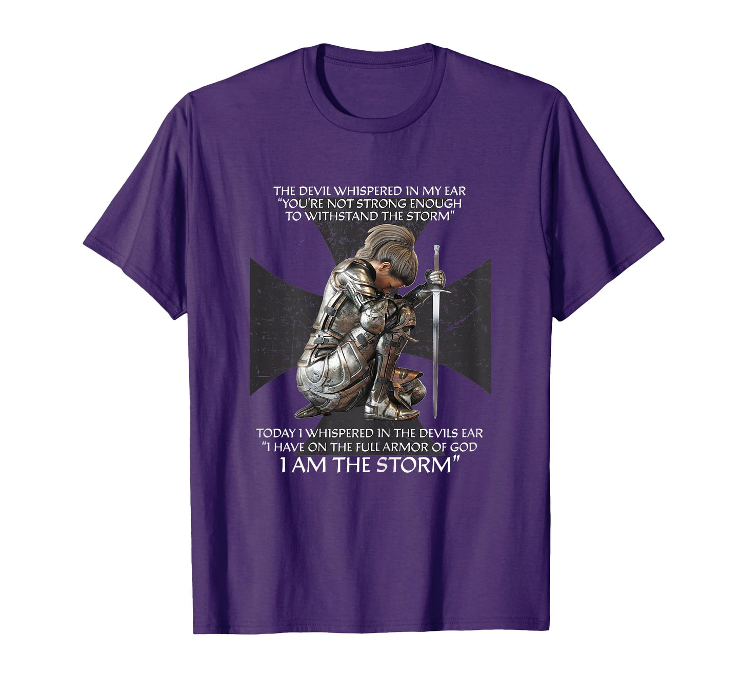 Distressed I Am The Storm Armor of God Christian Graphic T-Shirt