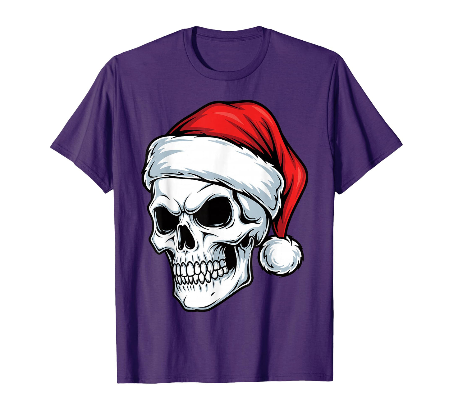 Hail Santa Heavy Pagan Solstice Gothic Skull Metal Christmas T-Shirt