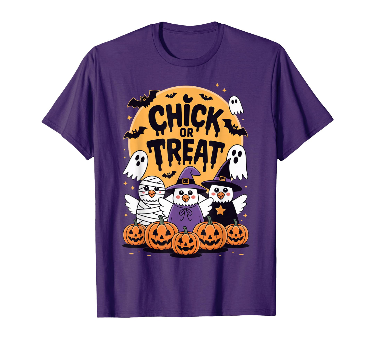 Funny Design Chicken Chick or Treat Halloween Costume Party T-Shirt