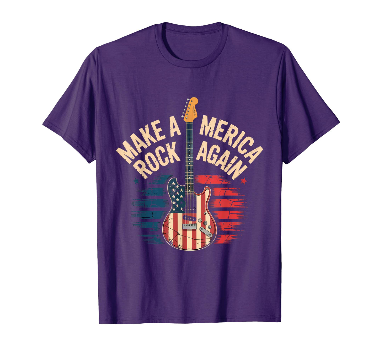 Make America Rock Again – Vintage Guitar Patriotic Design T-Shirt