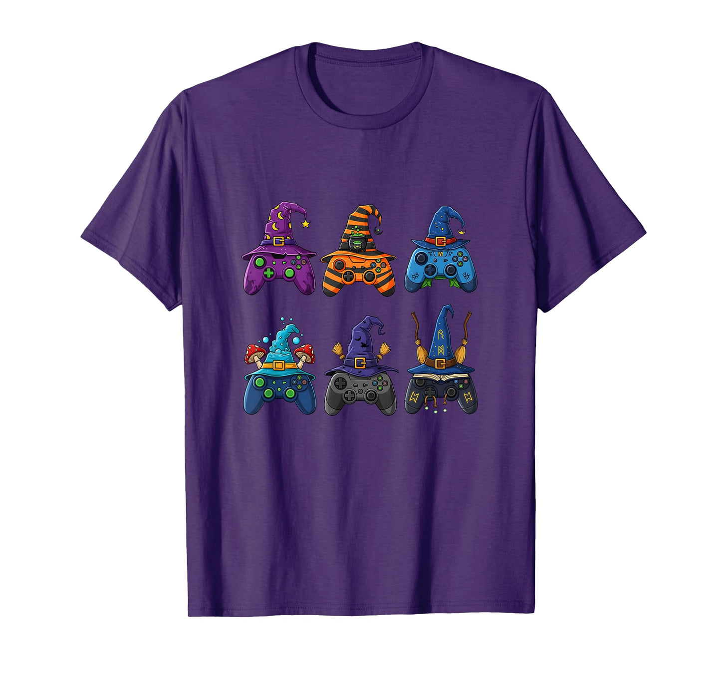 Spooky Witch Hat Gamer Controller Halloween T-Shirt