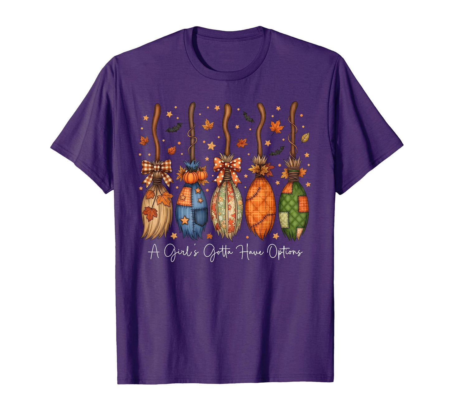 Funny Halloween A Girl's Gotta Have Options Witch Broom Kids T-Shirt