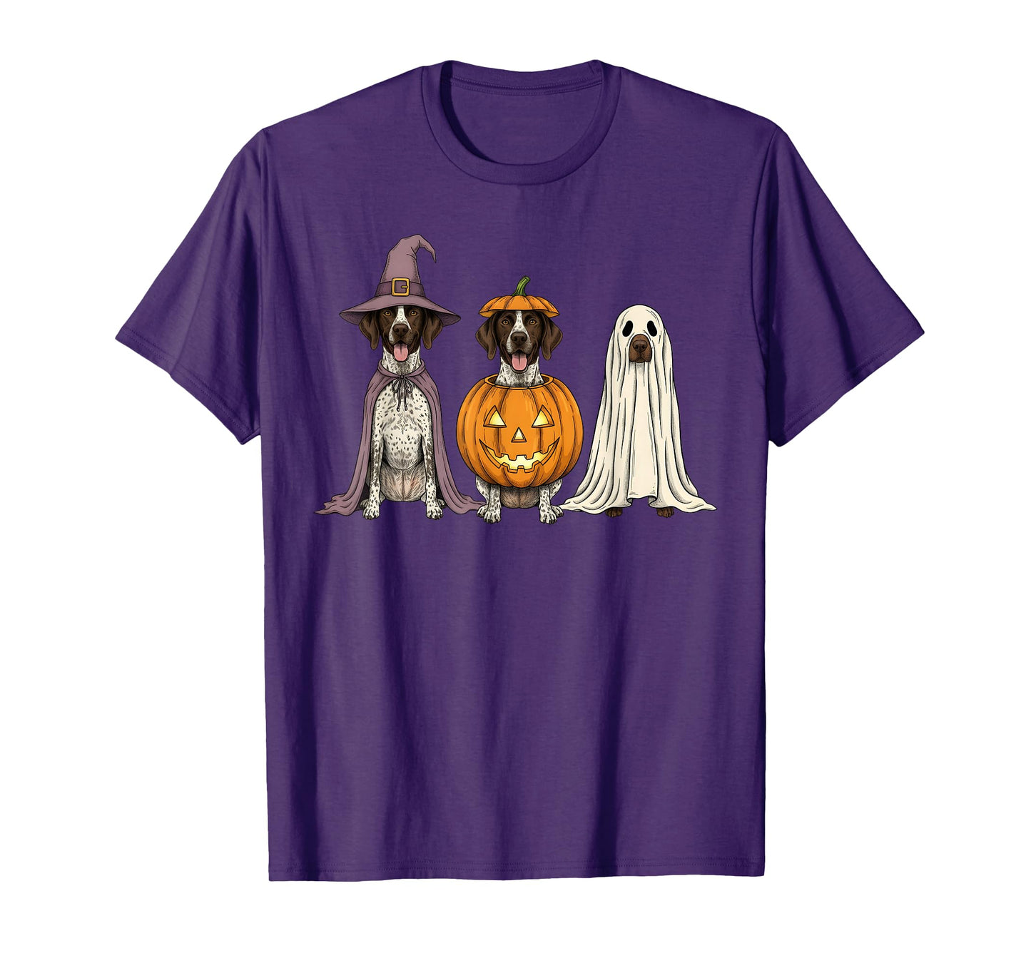 Spooky Ghost German Shorthaired Pointer Pumpkin Halloween T-Shirt