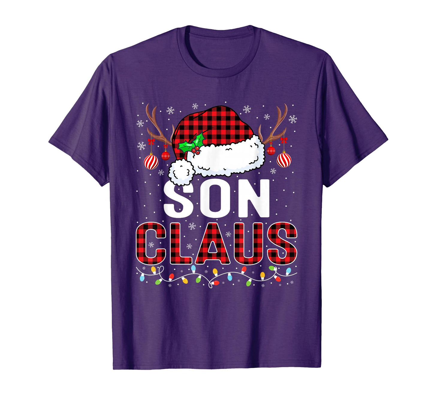 Christmas Lights Son Claus Family Matching Xmas Pajama T-Shirt