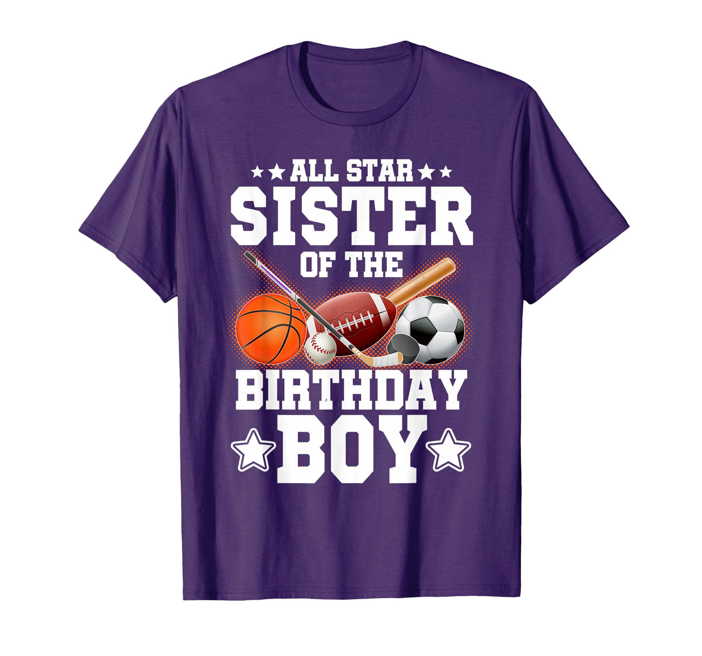 All Star Sister Of The Birthday Boy Basketball Soccer Sport T-Shirt