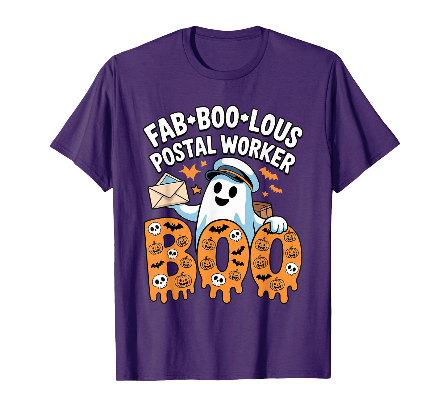Fab Boo Lous Postal Worker Halloween Ghost Postal Worker T-Shirt