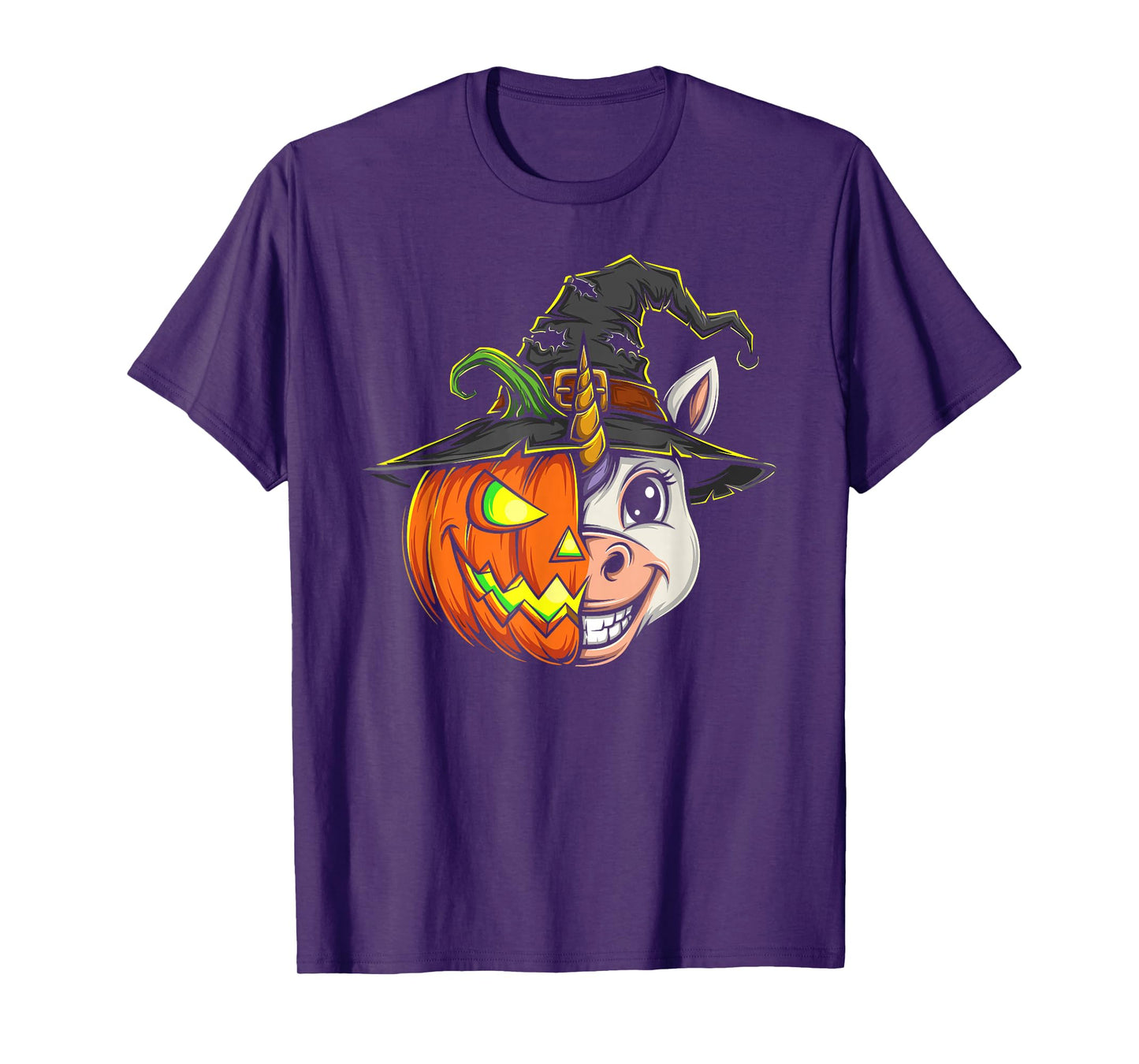 Unicorn Pumpkin Jack O Lantern Halloween Kids Mens Womens T-Shirt