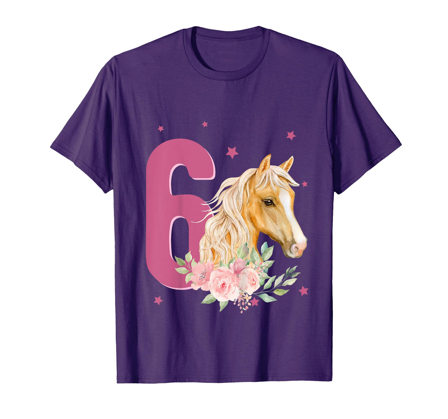 Kids 6th Birthday Horse 6 Years Old Six Finally 6 Birthday Girl T-Shirt