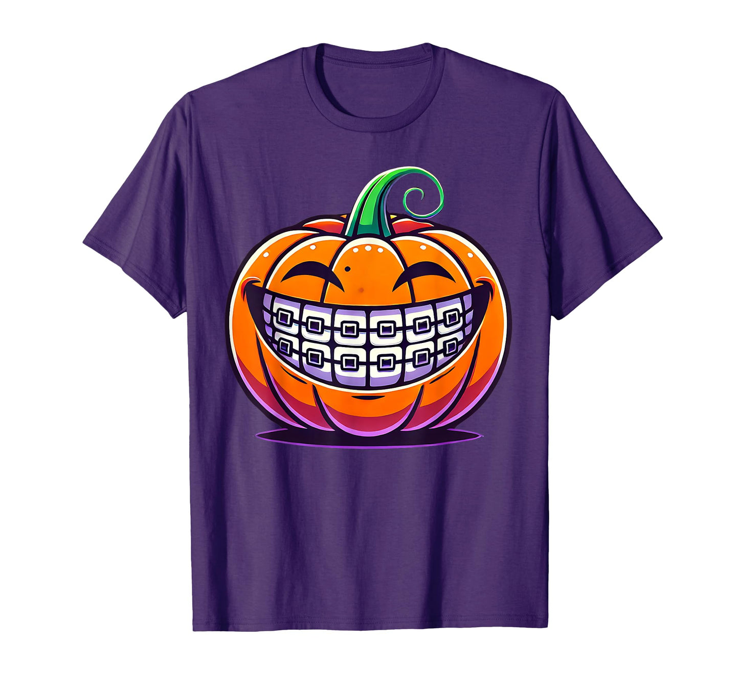 Orthodontics Dental Halloween Pumpkin Braces Dentist Horror T-Shirt