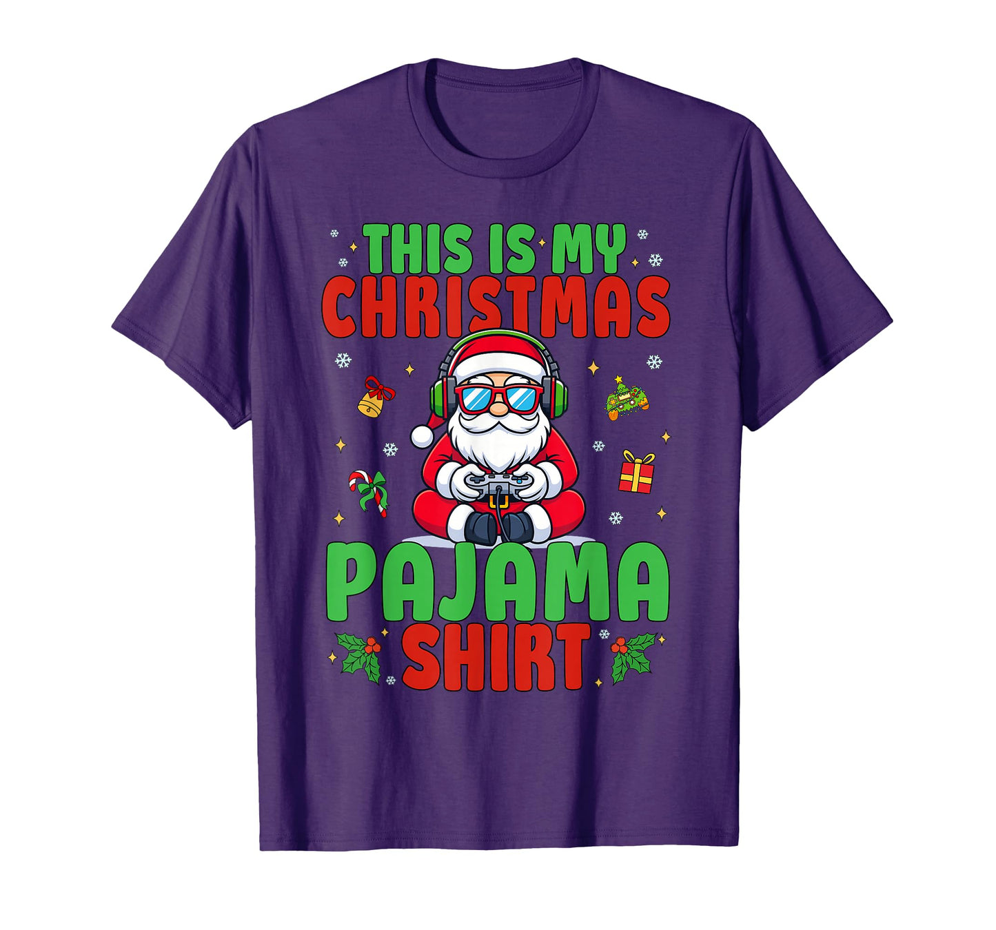 This is My Christmas Pajama Santa Claus Video Game Men Kids T-Shirt