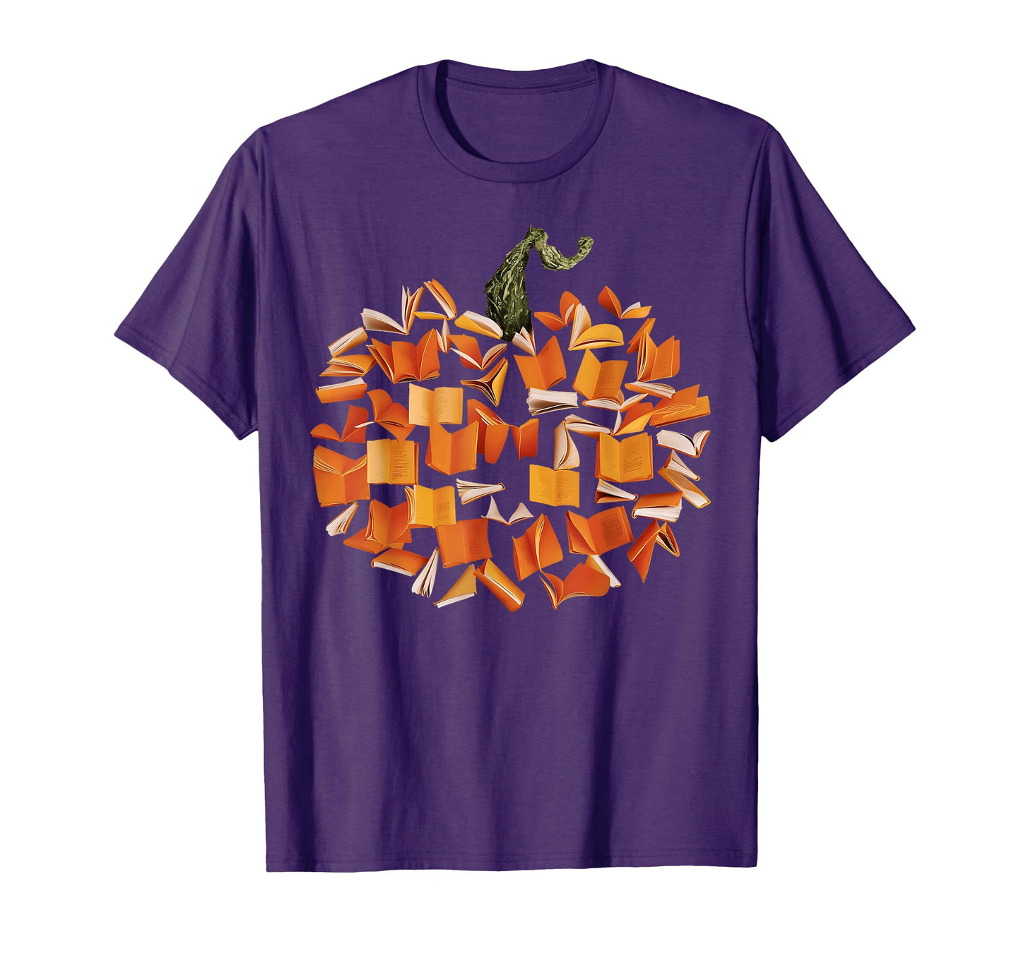 Vintage Book Pumpkin Autumn Fall Librarians Bookworm Teacher T-Shirt
