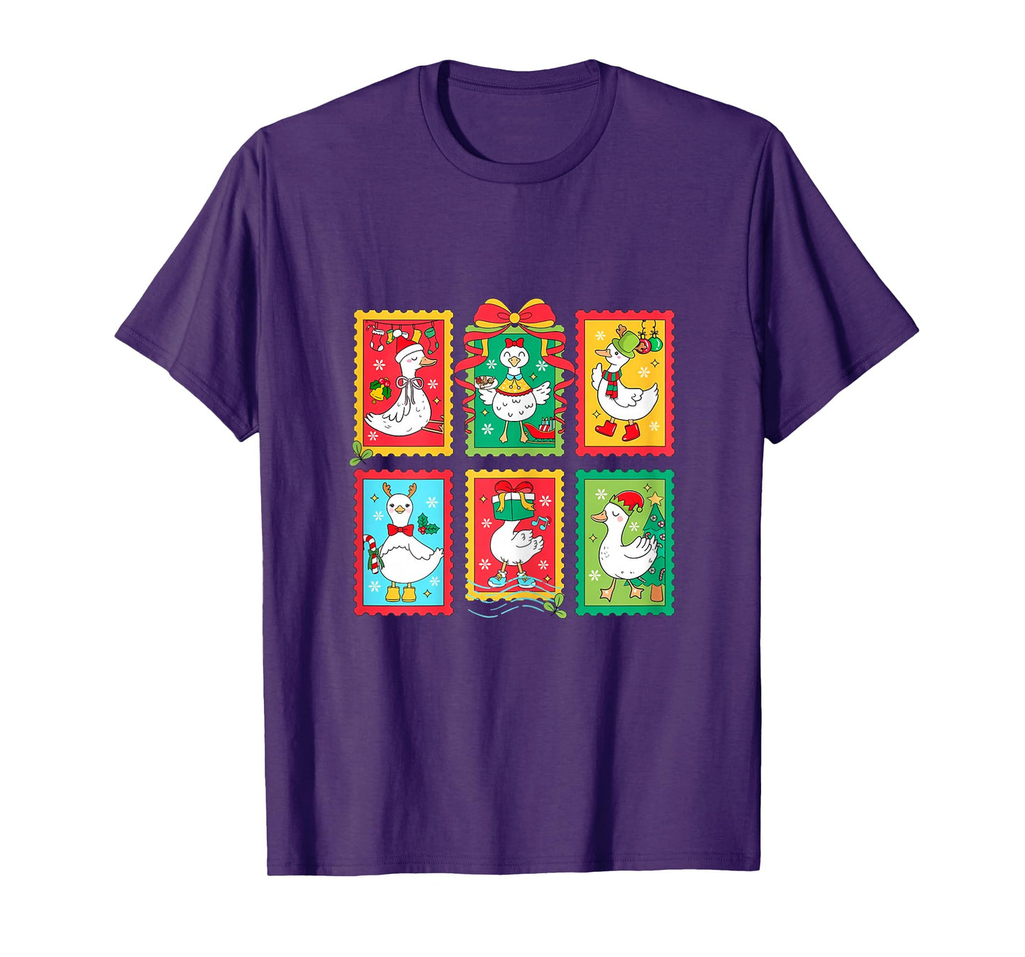 Womens Funny Christmas Goose Tee, Preppy Christmas Goose Girl Women T-Shirt