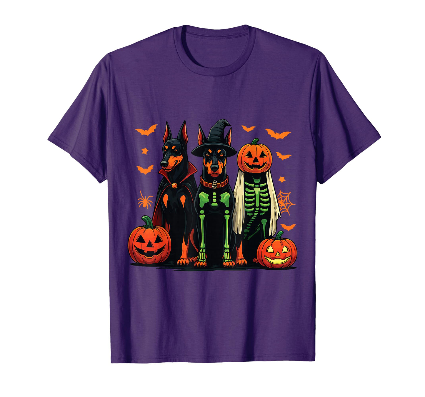Doberman Mummy Ghost Witch Funny Dog Costume T-Shirt