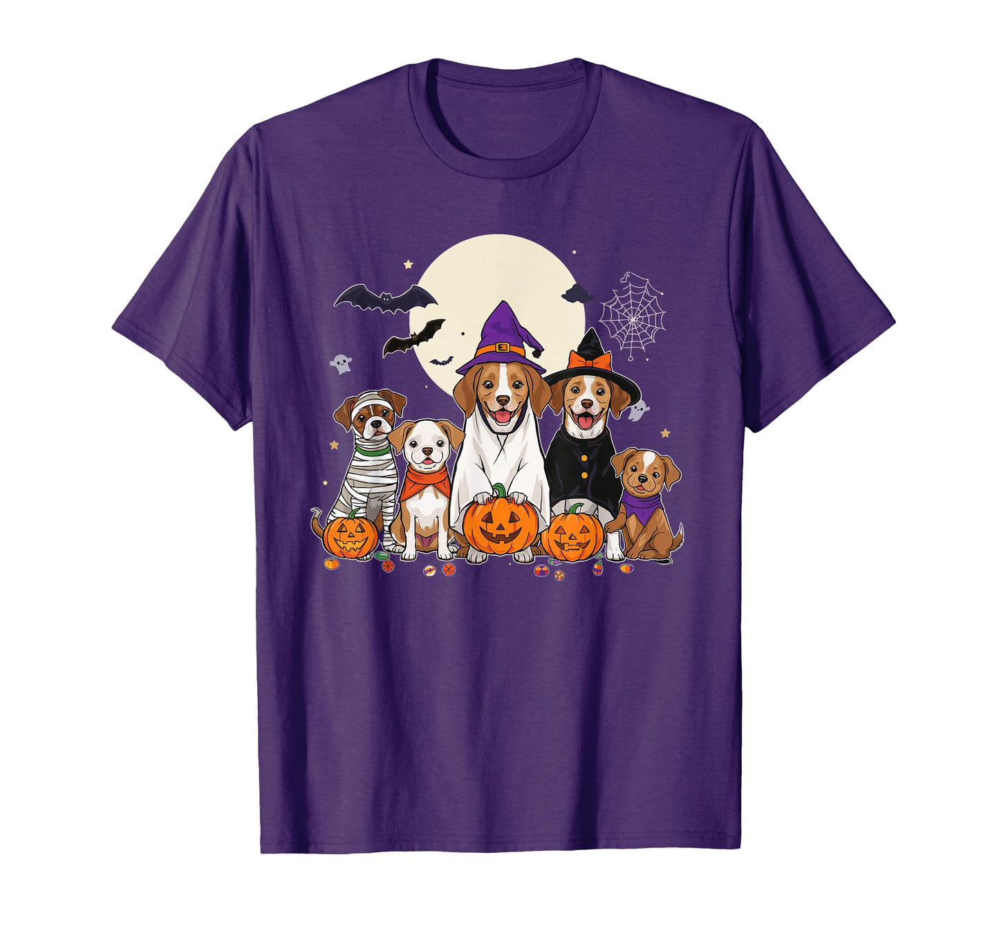 Cute Mummy Witch Ghost Halloween Dog Costume Men Women Kids T-Shirt