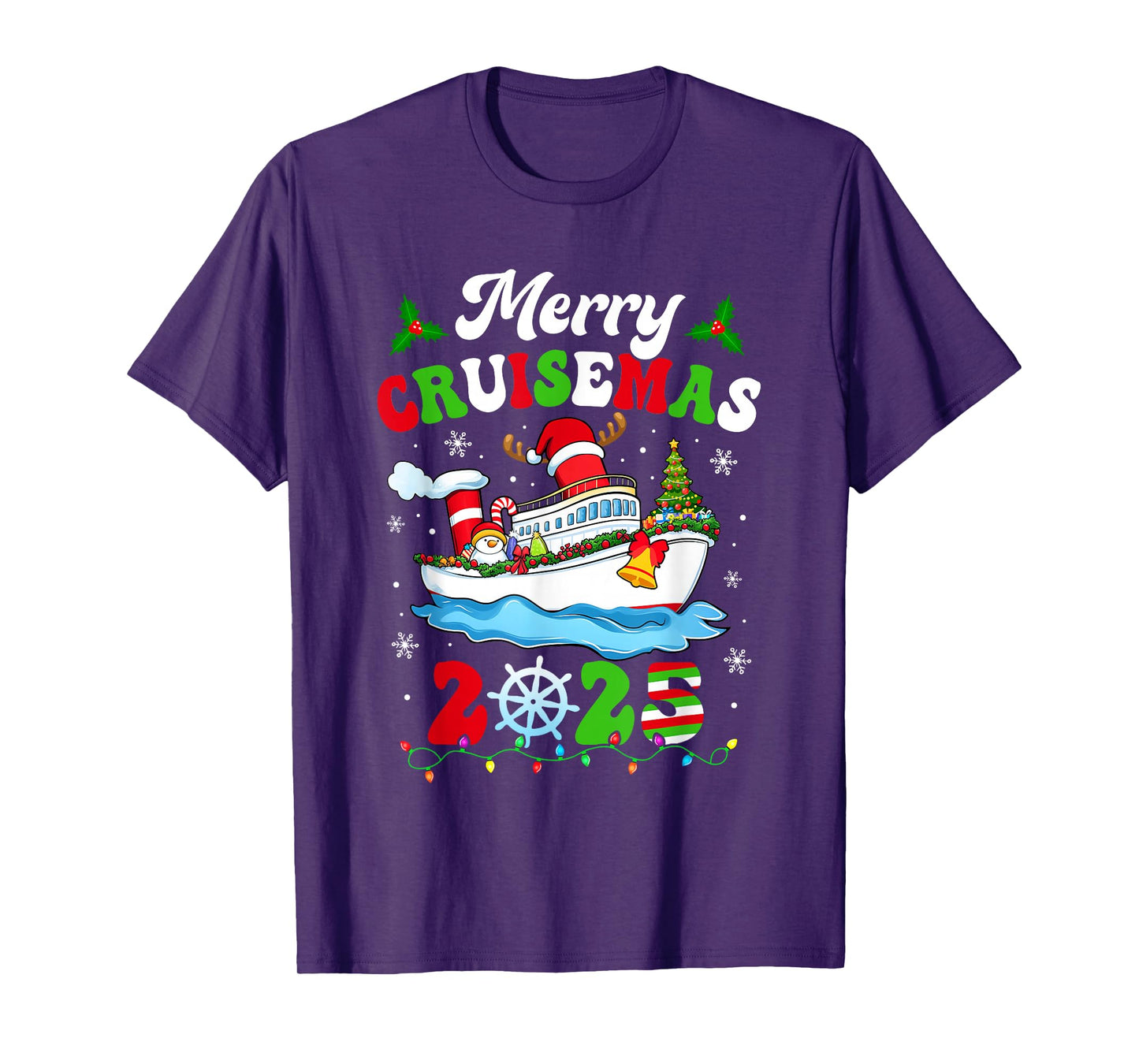 Merry Cruisemas 2025 Christmas Cruise Ship Santa Reindeer T-Shirt
