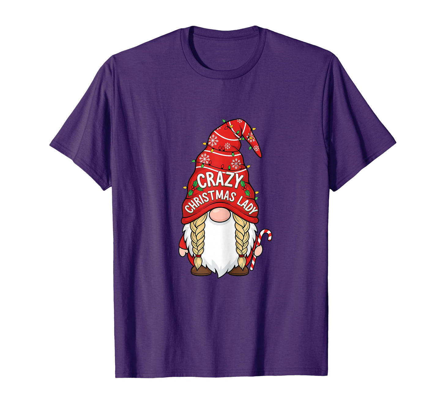 Crazy Christmas Lady Gnome Funny Holiday Design for Women T-Shirt