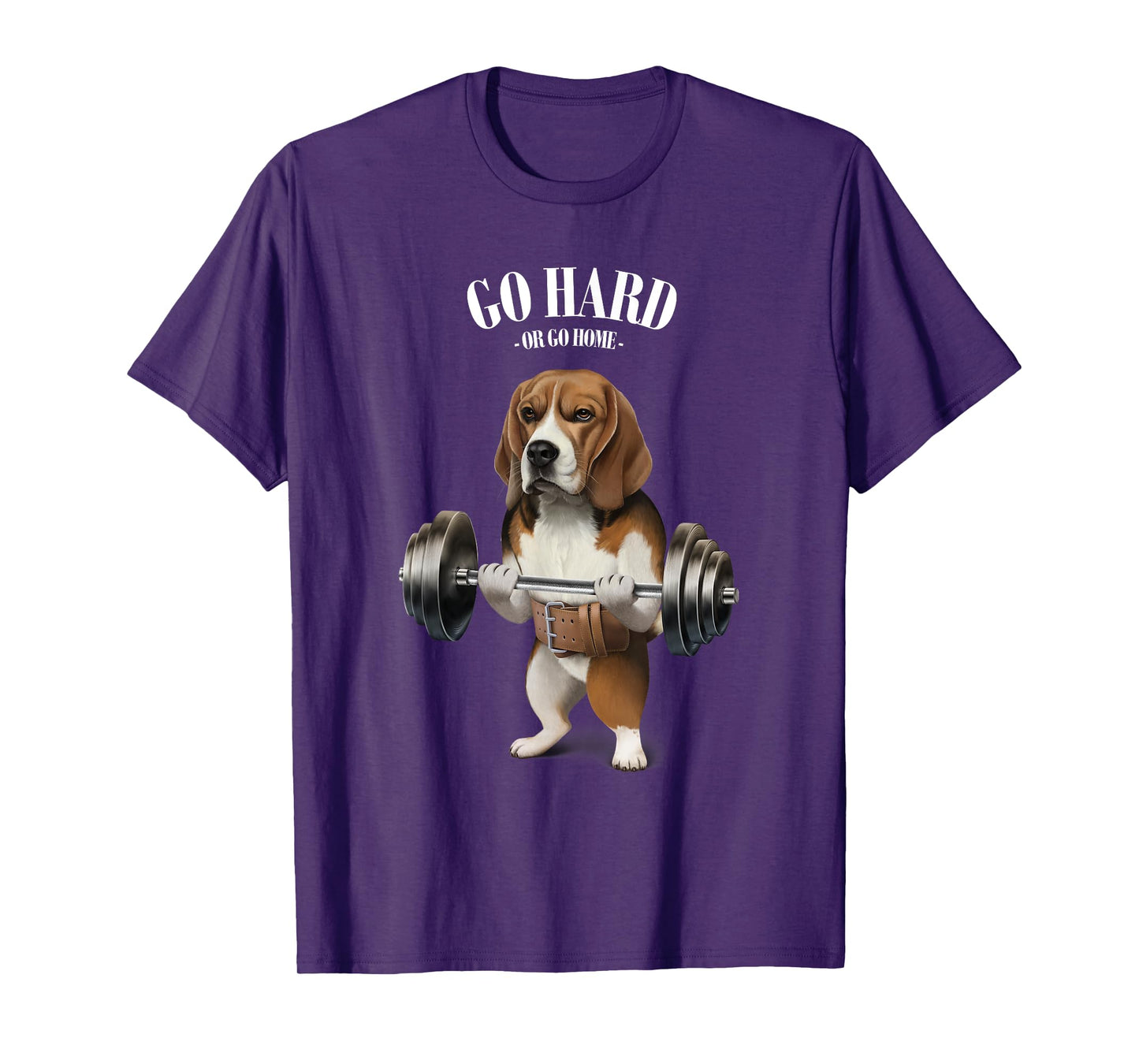 Beagle Dog Weightlifting in Fitness Gym T-Shirt