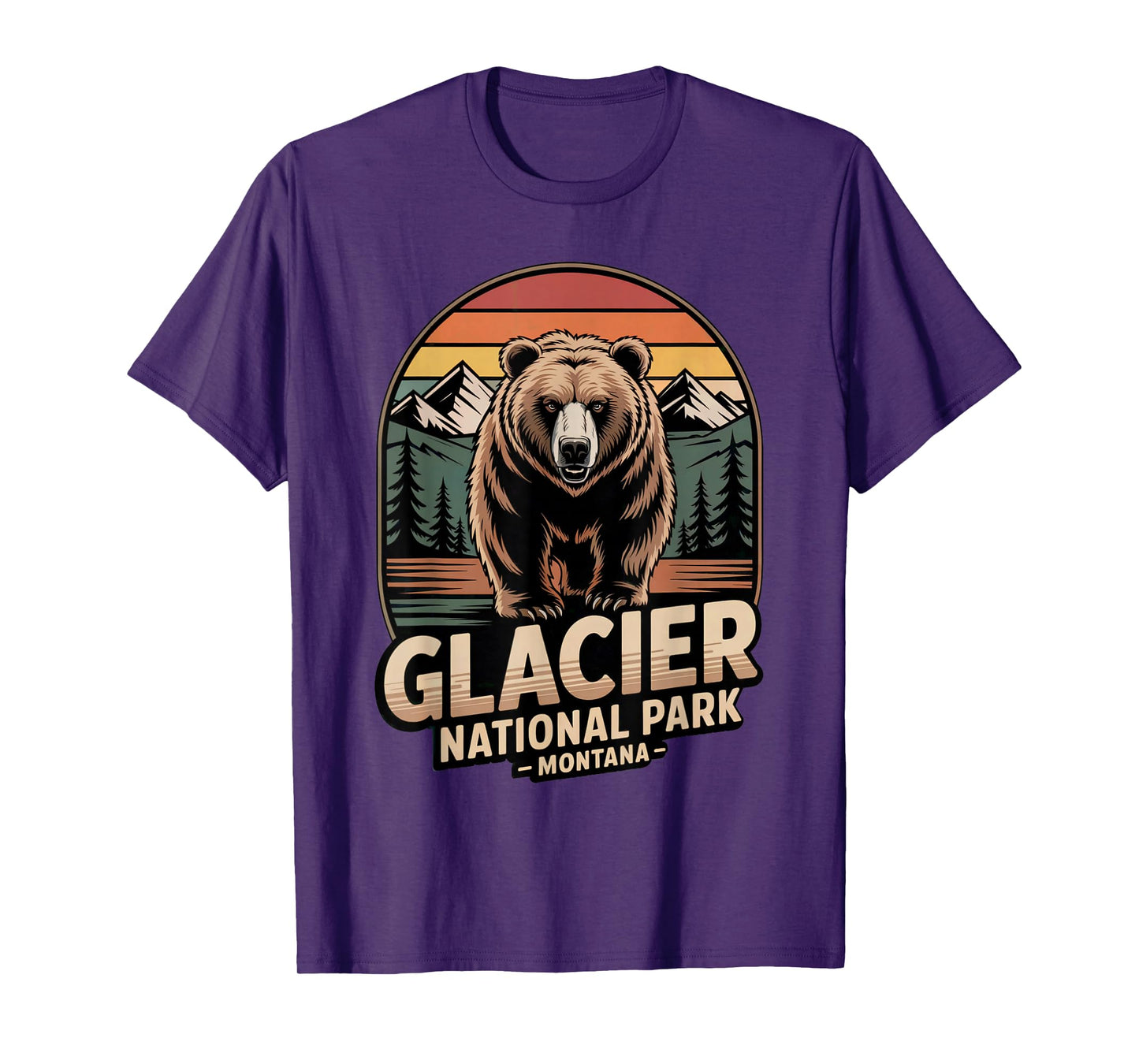 Glacier National Park Bear Vintage Montana Hiking Camping T-Shirt