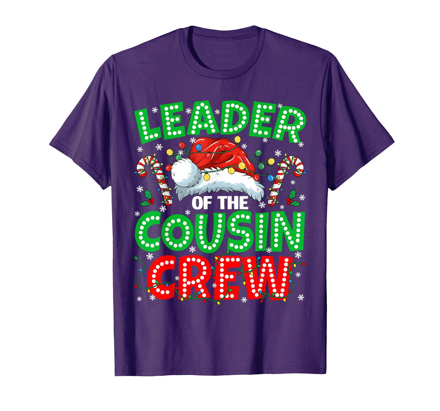 Leader of The Cousin Crew Santa Hat Christmas Xmas Kid Boy T-Shirt
