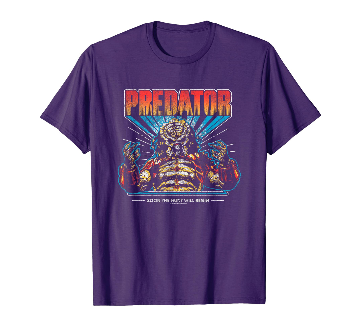 Predator Soon The Hunt Will Begin Big Chest Retro Poster T-Shirt