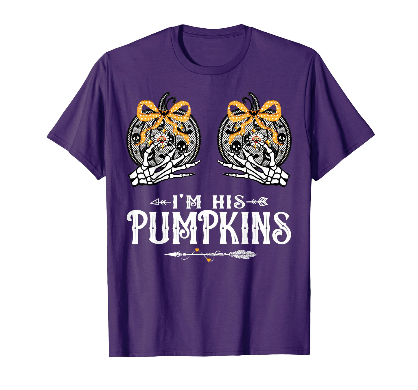 I'm His Pumpkins Love Broomstick Couples Halloween Costume T-Shirt