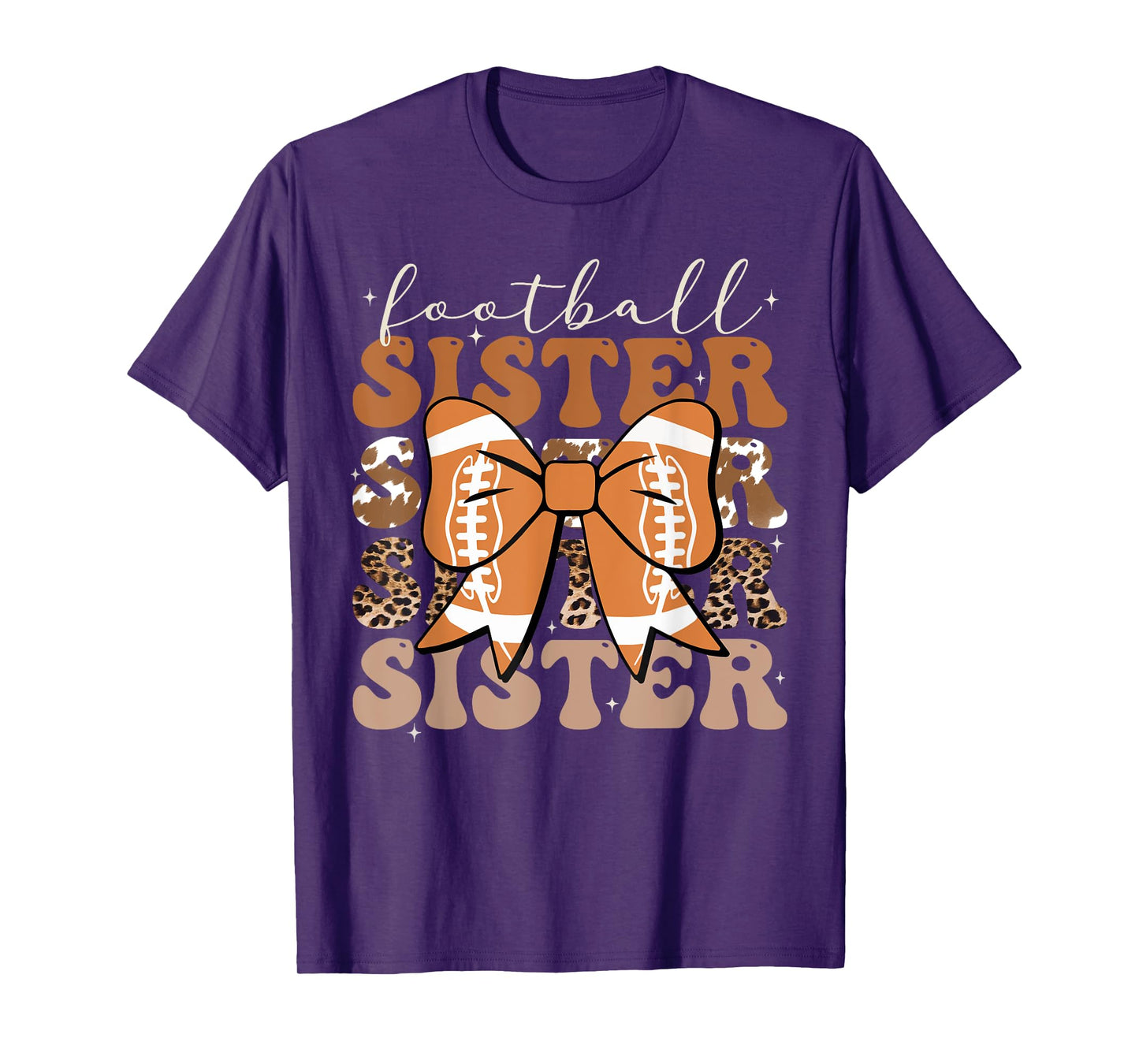 Football Sister Shirt Vintage Football Sis Coquette Bow T-Shirt