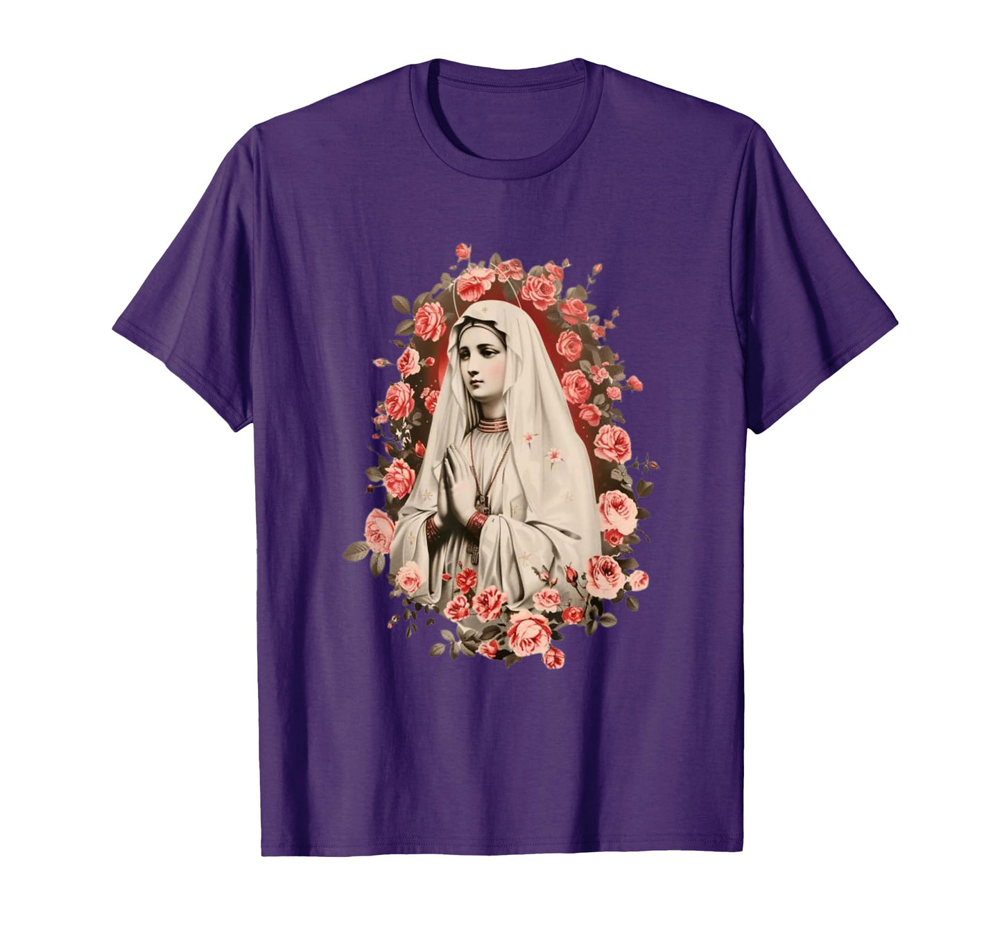 Our Lady of Fatima with Rosary, Catholics, Christian T-Shirt