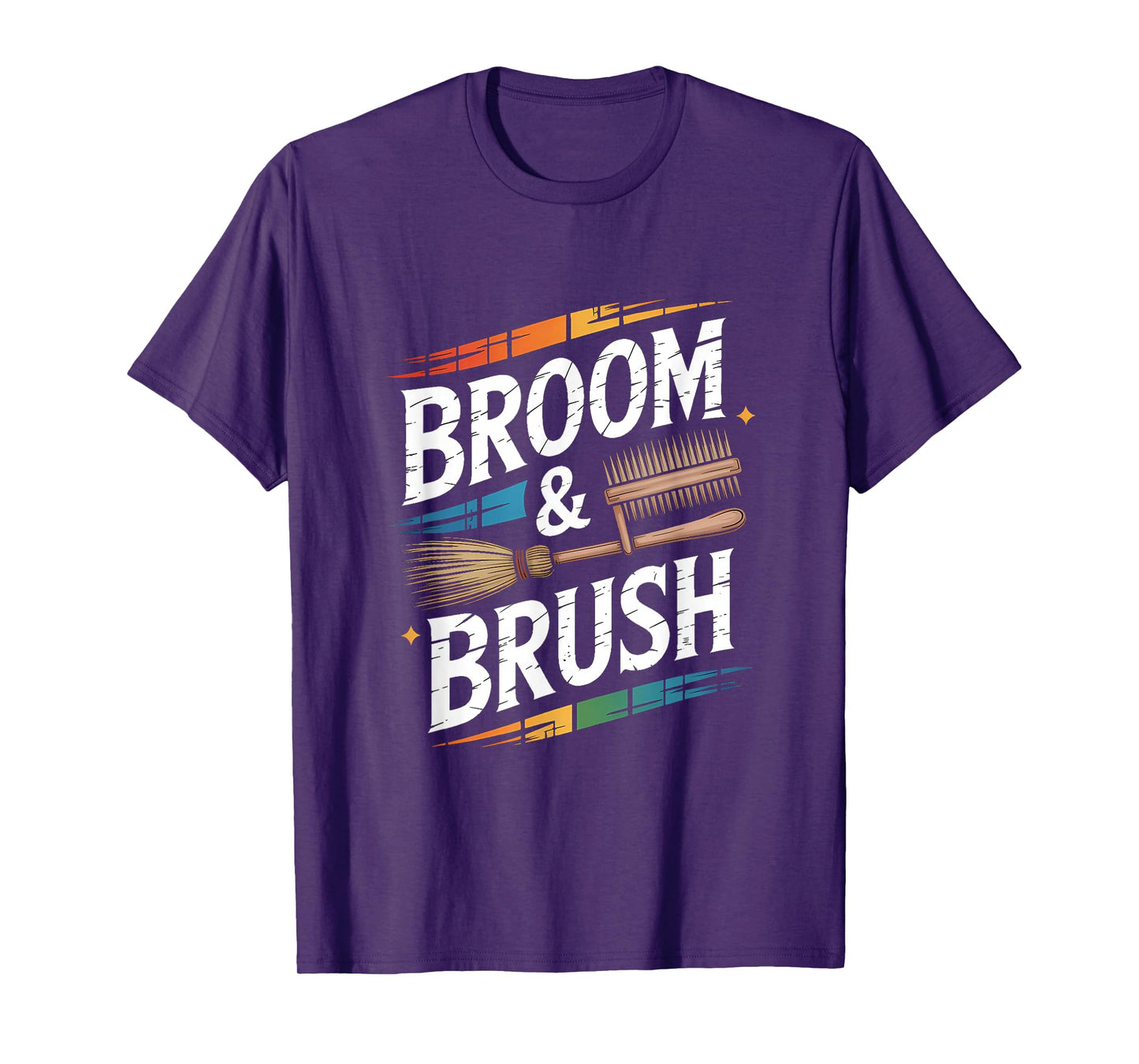 Witch Hairdresser Broom & Brush Retro Barber T-Shirt