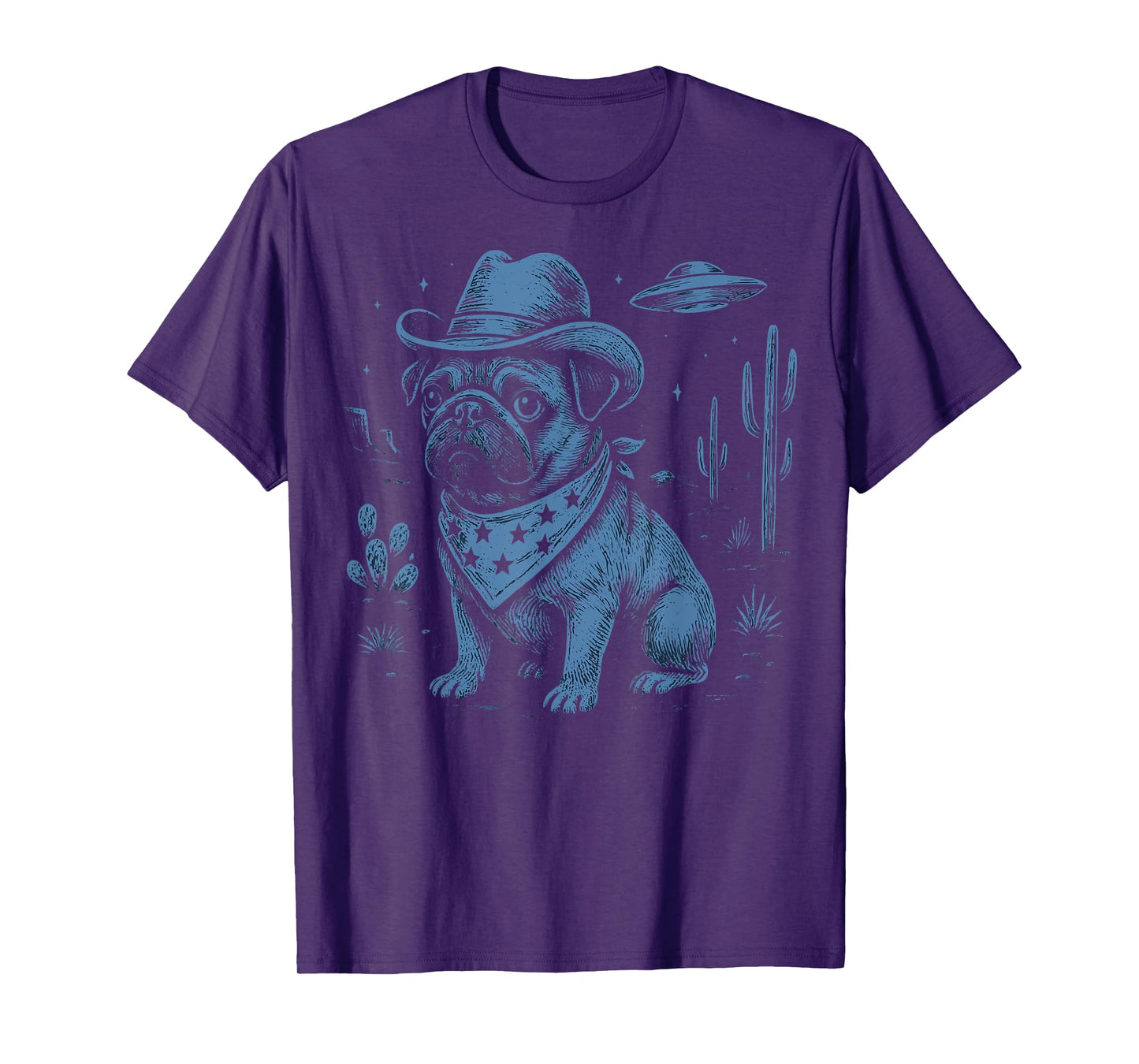 Pug Cowboy UFO T-Shirt